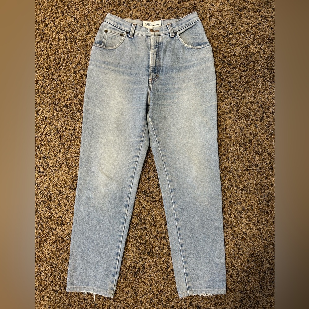 BLUEMARINE Vintage Light Wash Straight Leg Denim Jeans